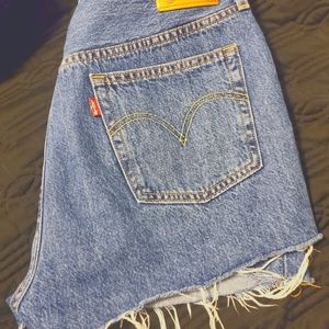 Drawstring denim shorts